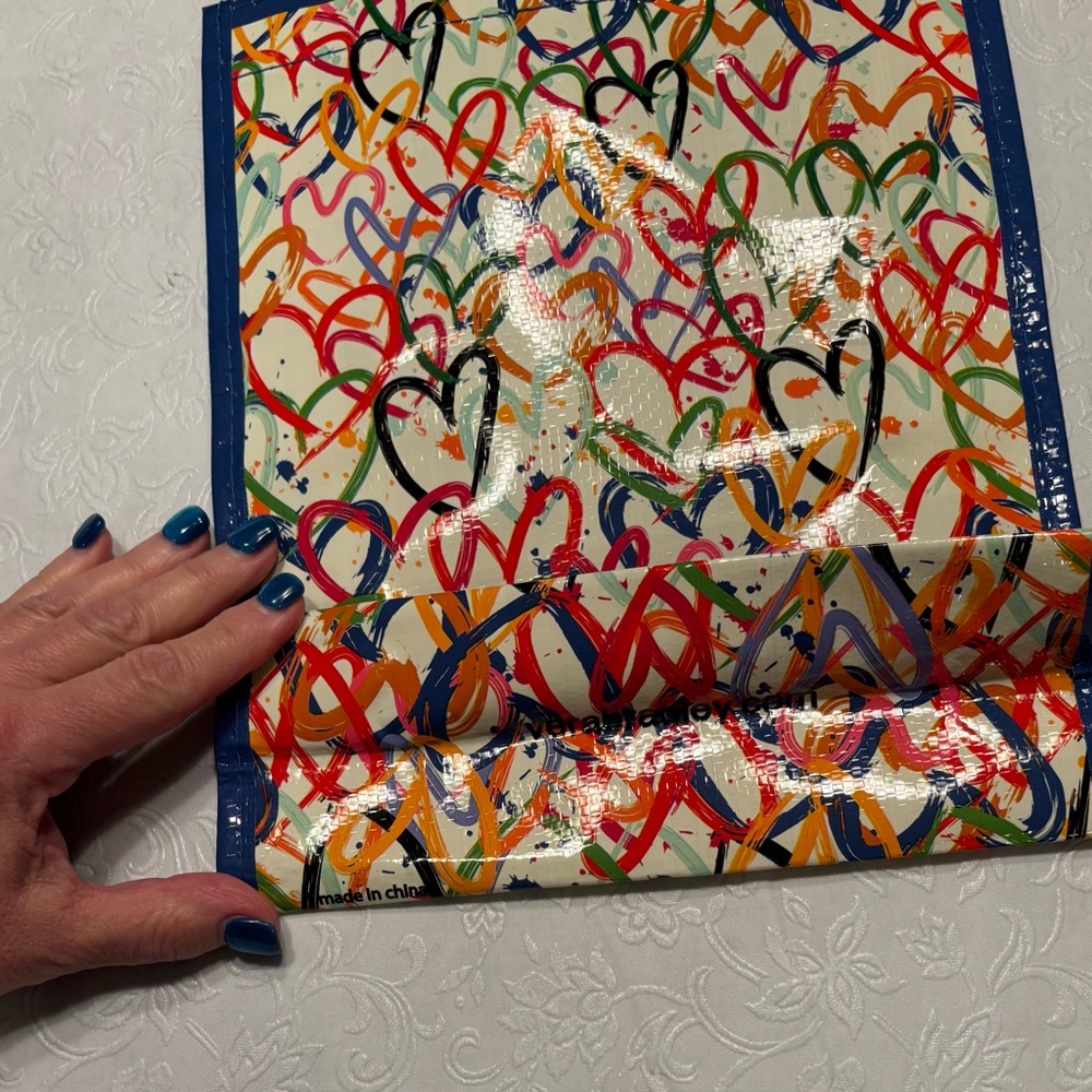 Vera Bradley Colorful Heart Pattern Tote Bag - Picture 3 of 4